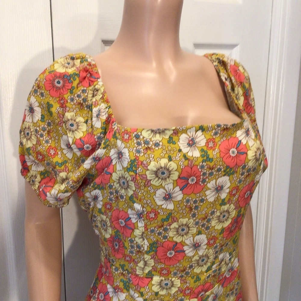 Lily Rose Juniors Yellow Floral Criss Cross Back Romper Size XXL - Picture 3 of 9